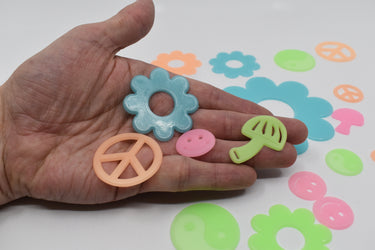 25 Piece Glow in the Dark Multicolor 60's Wall Ceiling Decor